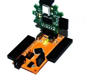 This is a picture of the Versalino FTDI connected correctly to the Versalino Nano.