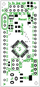 This is a layout view of the Versalino Nano 1.2