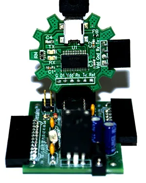 This is a picture of the Versalino FTDI connected correctly to the Versalino Uno.
